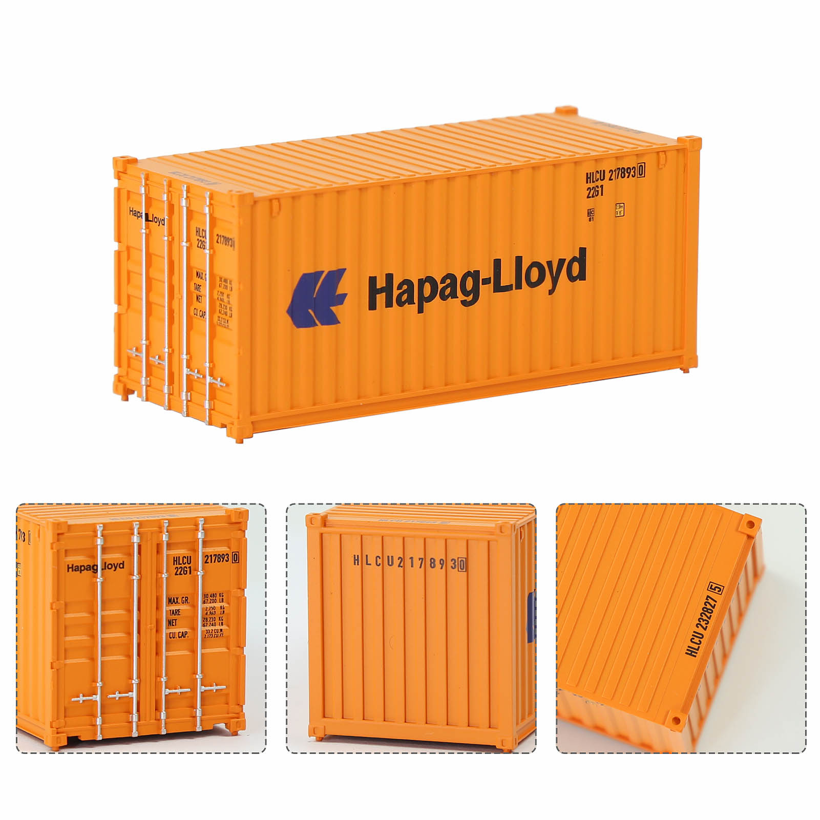 HO Scale 1:87 20ft Shipping Container 20' Cargo Box Model